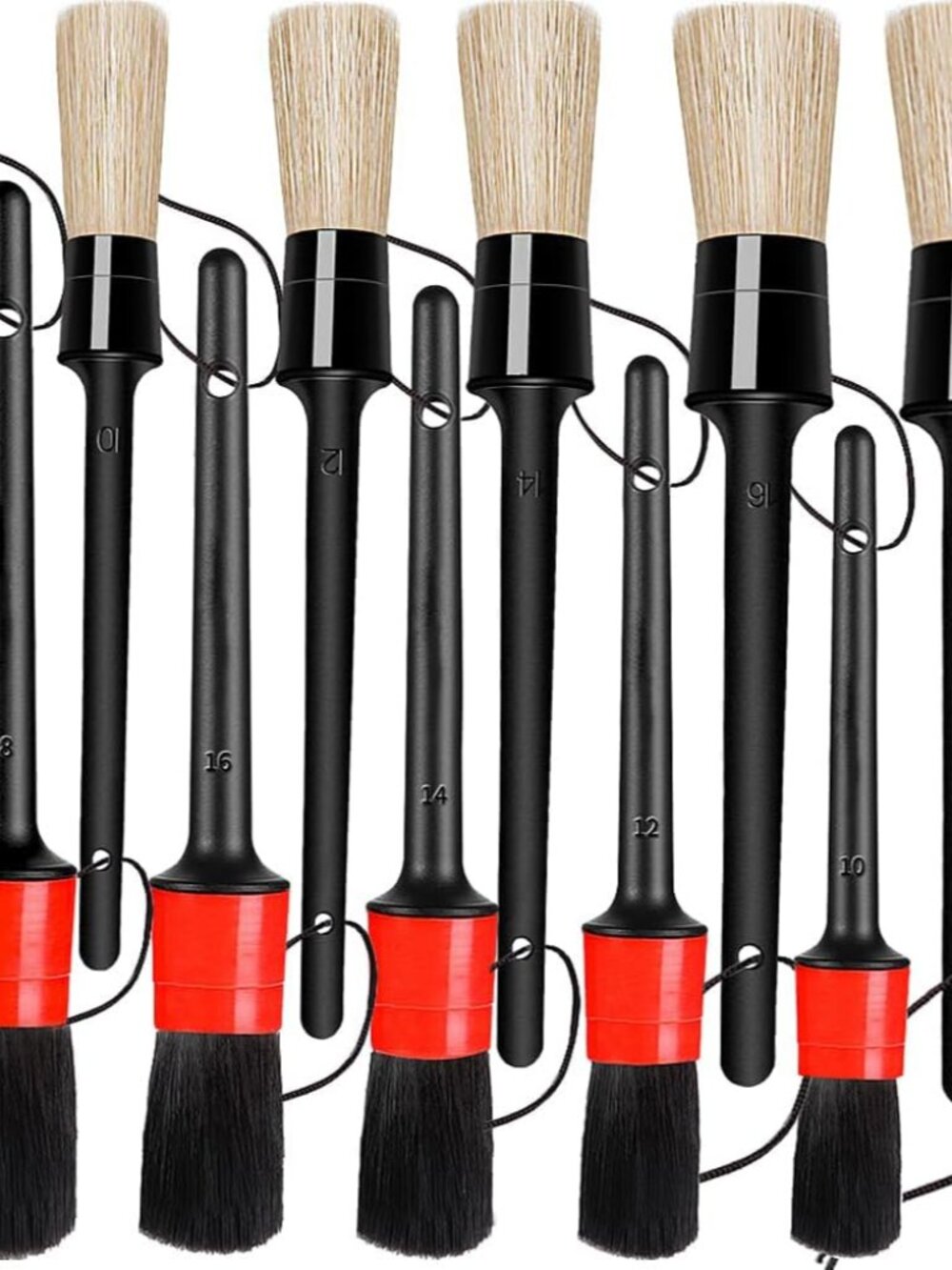 Detailing Brush Set - 10 Pcs Detail Brushes Car Detailing, Auto Boar Hair Car De